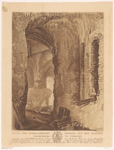 View of the Underground Vault of Vredenburg Castle in Utrecht by Friedrich Christoph Dietrich