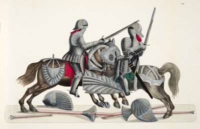Two knights at a tournament, plate from 