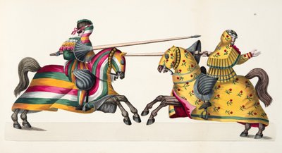 Two knights at a tournament, plate from 