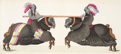 Two knights at a tournament, plate from 