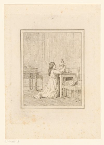 Girl with Doll by Friedrich Rehberg
