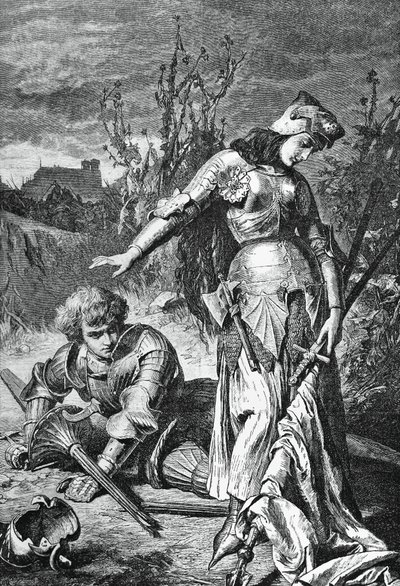 Duel between Joan of Arc and Lionel, illustration for Maid of Orleans, tragedy by Friedrich Schiller by Friedrich Schiller