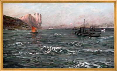 Imperial Navy Bliz with Torpedo Boat Divisions at Stubbenkammer by Friedrich Schwinge, nr10 from G. Wislicenus, Our War Fleet by Friedrich Schwinge