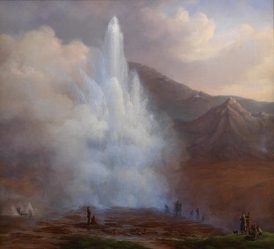 The Eruption of the Great Geyser in Iceland in 1834 by Friedrich Theodore Kloss