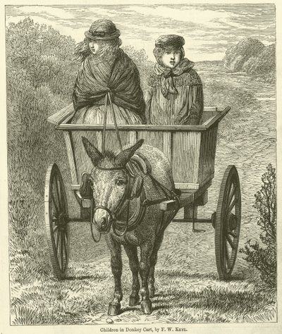 Children in Donkey Cart by Friedrich Wilhelm Keyl