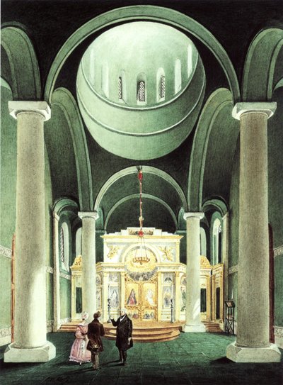 Interior View of the Alexander Nevsky Church at Potsdam by Friedrich Wilhelm Klose
