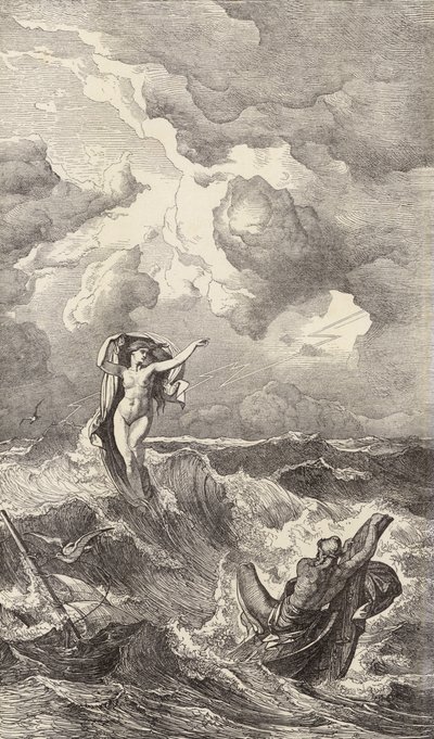 Leucothea and Odysseus by Friedrich the Elder Preller