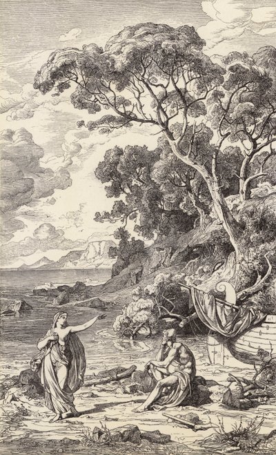 Odysseus and Calypso by Friedrich the Elder Preller