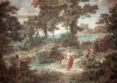 Odysseus and Nausicaa, Scenes from the Odyssey by Friedrich the Elder Preller