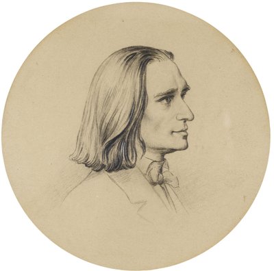 Portrait of the Composer Franz Liszt by Friedrich the Elder Preller
