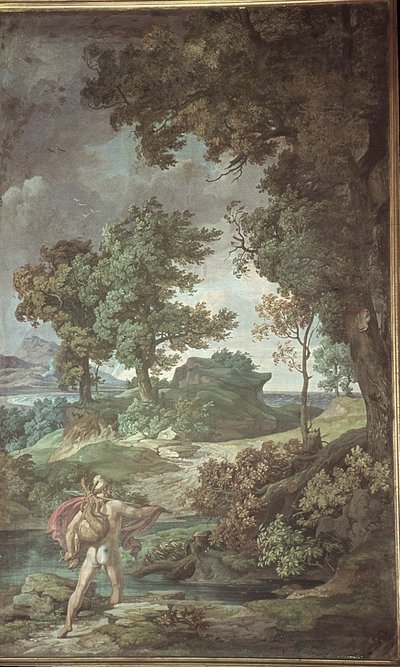 Returning Odysseus from the hunt, Scenes from the Odyssey by Friedrich the Elder Preller