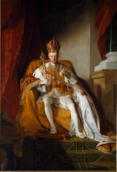 Portrait of Emperor Franz II of Austria wearing the imperial robes by Friedrich von Amerling