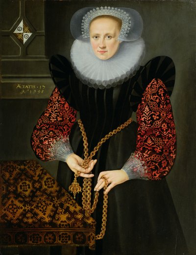 Portrait of Aefge Gijbland, aged seventeen by Friesian School