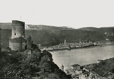 The Katz Overlooking the Rhine, St. Goarshausen, Germany by Frith and Co
