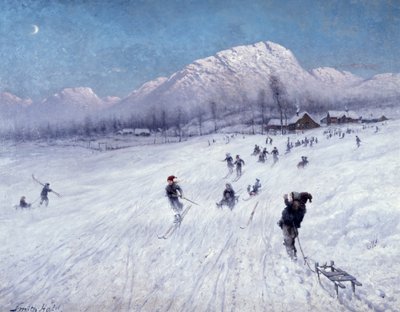 Winter Afternoon under Ulriken (Bergen) by Frithjof Smith Hald