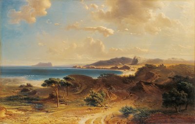 Beach at Estepona with a View of the Rock of Gibraltar by Fritz Bamberger