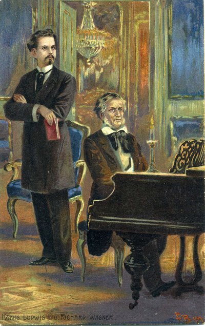 Wagner and King Ludwig II by Fritz Bergen