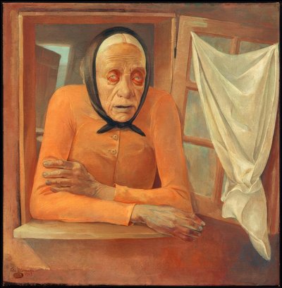 Old Woman at the Window by Fritz Burmann
