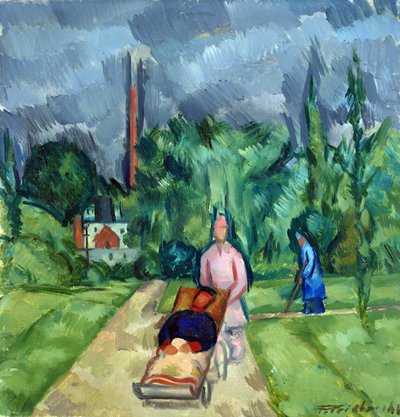 In the Gardens of the Military Hospital III by Fritz Friedrichs