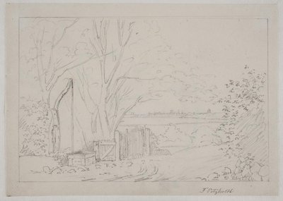 Landscape with a Well in the Foreground by Fritz Petzholdt