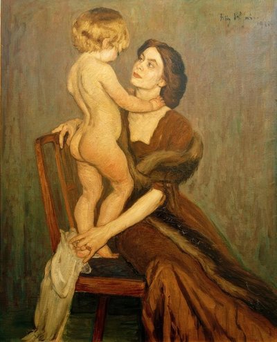 Lady with Child by Fritz Rhein