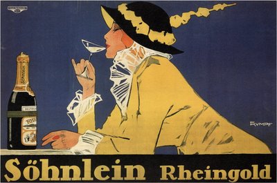 Advertising for Sparkling Wine Sohnlein Rheingold by Fritz Rumpf
