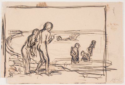 Bathing Children on the Beach by Fritz Syberg