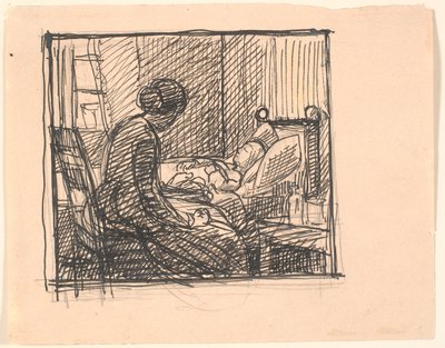 There Sat a Mother by Her Little Child... by Fritz Syberg