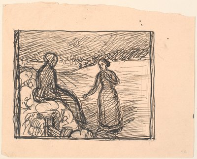 Out in the Snow Sat a Woman in Long Black Clothes by Fritz Syberg