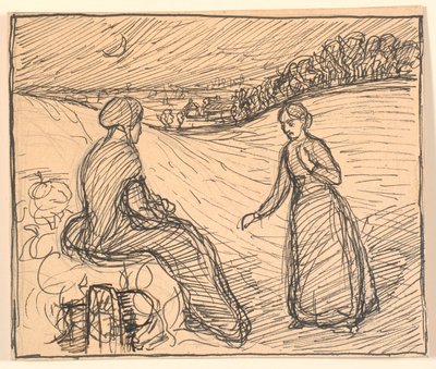 Out in the Snow Sat a Woman in Long Black Clothes by Fritz Syberg