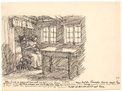 Here Lived an Old Woman with Her Cat and Her Hen... by Fritz Syberg
