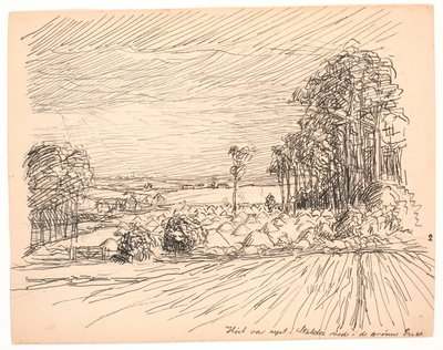The hay was raised in stacks down in the green meadows by Fritz Syberg