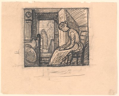And the Mother Looked Down in Her Lap, and Tears Ran Over Her Cheeks... by Fritz Syberg