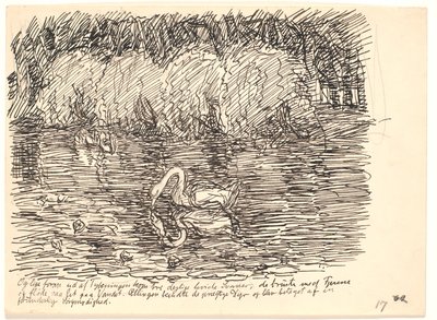 And Right in Front Out of the Thicket Came Three Lovely White Swans... by Fritz Syberg