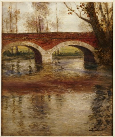 A River Landscape with a Bridge by Frits Thaulow