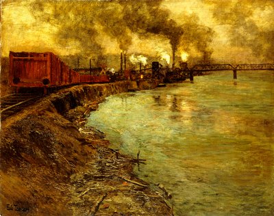 Freight Train, Dusk by Frits Thaulow