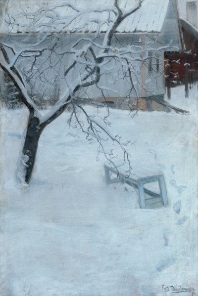 In February (Vinderen farm) by Fritz Thaulow