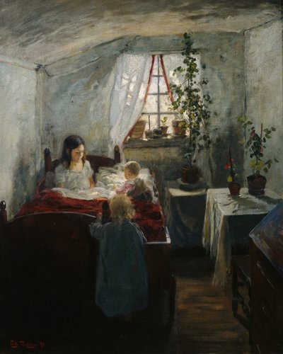 Interior with Children by Fritz Thaulow