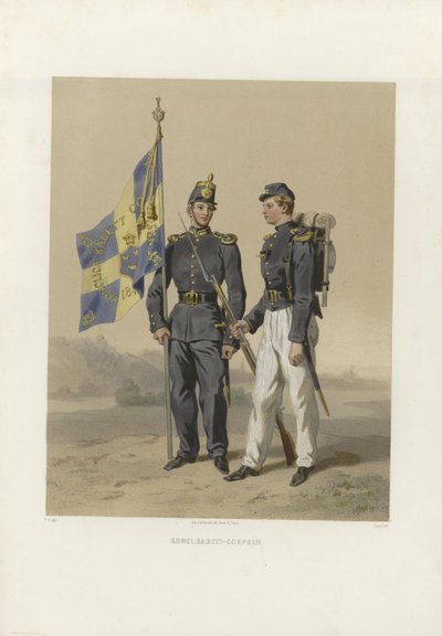 Illustration from the Book The Swedish and Norwegian Armies, and Their Current Uniforms by Dardel, Fritz von and Published by Bonnier (se, 1863) by Fritz von Dardel