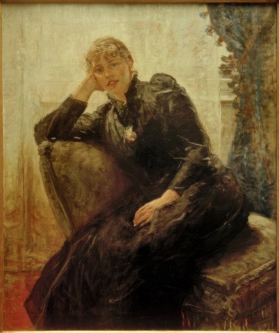 F. von Uhde, Portrait of a Lady (Portrait of Therese Karl) by Fritz von Uhde