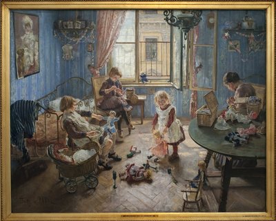 Kindergarten. Painting by Fritz von Uhde (1848-1911) by Fritz von Uhde