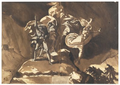 The Witches Floating Above Macbeth and Banquo by Füssli