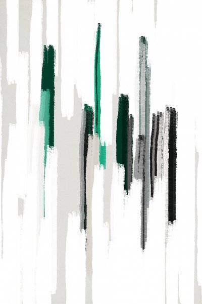 Vertical Green Brushstrokes by Fun Qui