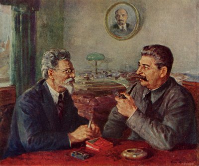 Joseph Stalin & Mikhail Ivanovitch Kalinin by Fyodor Alexandrovich Modorov