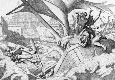 The Destruction of the Rus Fleet at Constantinople, before 1839 by Fyodor Antonovich Bruni