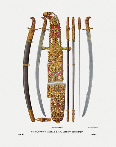 The sabre of Grand Prince Vladimir II Monomakh of Kiev by Fyodor Grigoryevich Solntsev