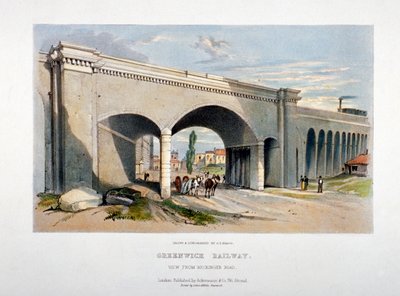 London and Greenwich Railway Bridge over the Neckinger Road, Bermondsey, London by GF Bragg