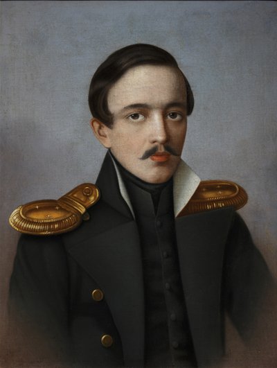 Portrait of the poet Mikhail Lermontov 1814-1841, 1887 by G.F. Krylov