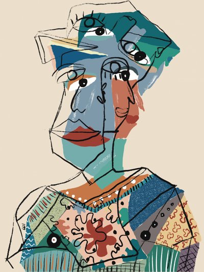 Abstract Cubist Portrait by GIovanna Gil Alves
