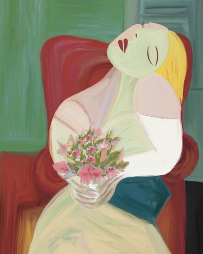 Abstract Woman with Flowers by GIovanna Gil Alves